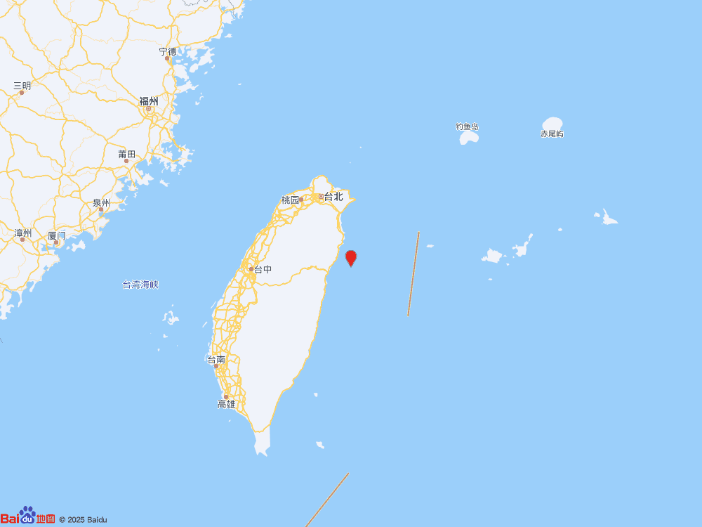 台湾花莲县海域（北纬24.24度，东经121.96度）发生4.0级地震