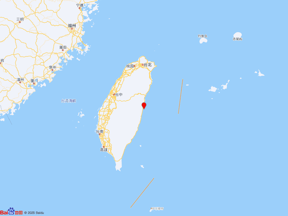 台湾花莲县海域（北纬23.78度，东经121.61度）发生4.7级地震