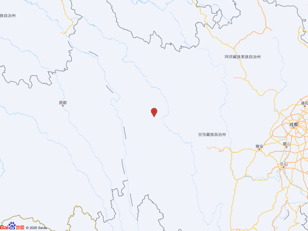 四川甘孜州新龙县（北纬30.90度，东经99.90度）发生3.6级地震